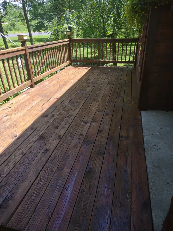 Exterior & Additional Details: Outdoor wood deck