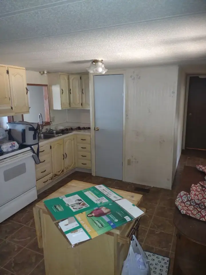 Lake House: Kitchen before work, view 2