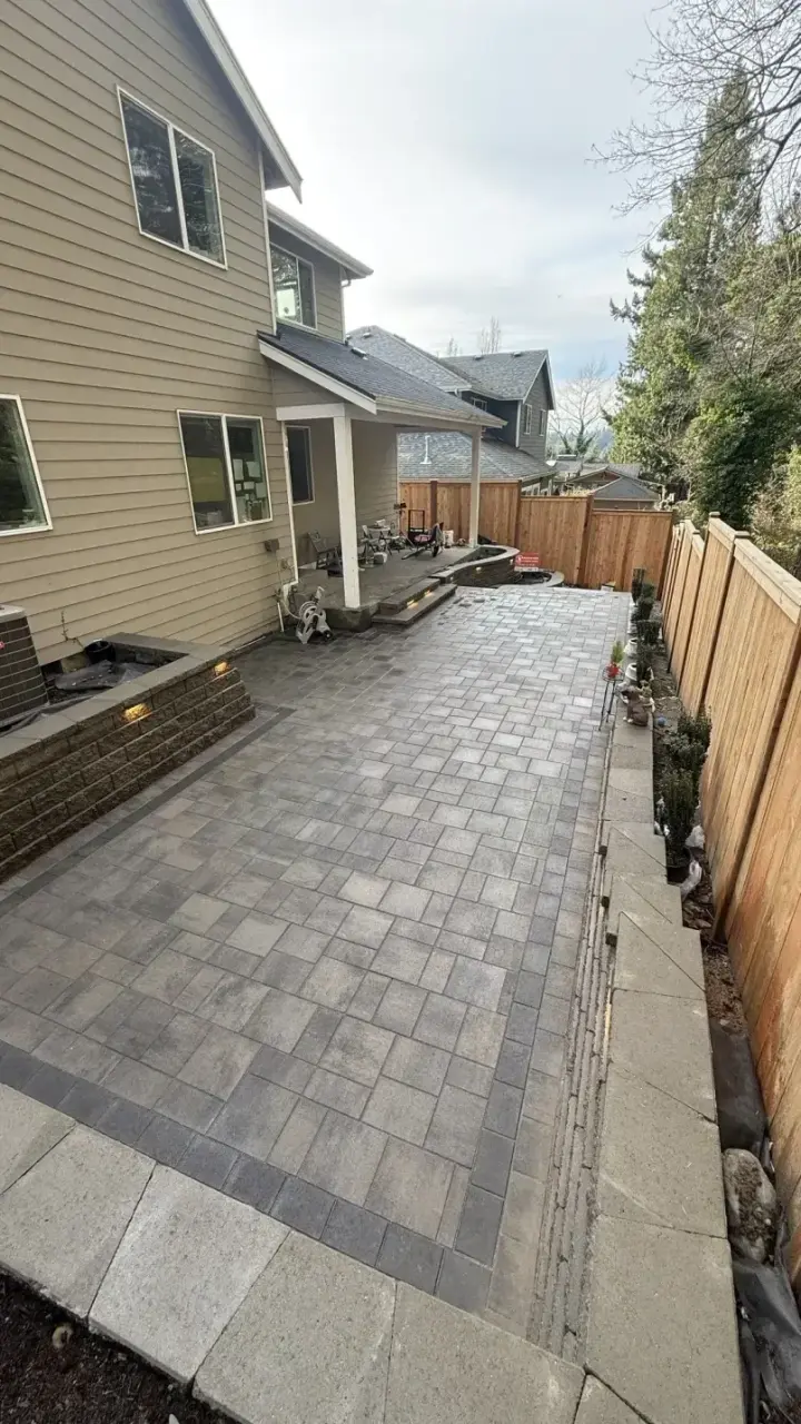 Outdoor Projects: Paver patio beside a home