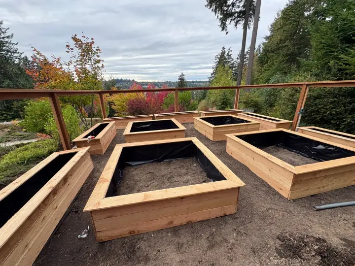 Outdoor Projects: Raised garden beds under construction